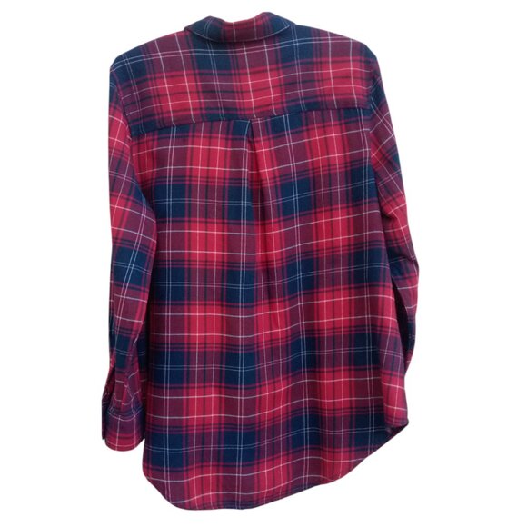 Terra & Sky plaid flannel shirt sz 0X 14W - Picture 2 of 10